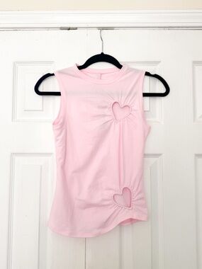 SKIMS Pink Cotton Jersey Heart Tank Top